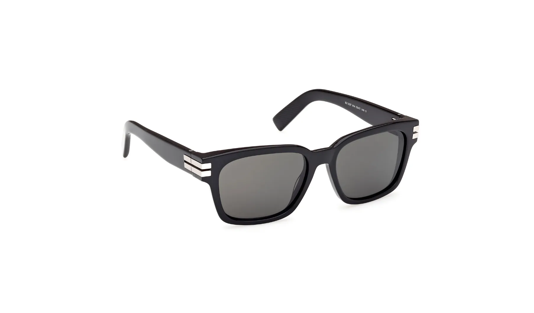 ZEGNA Acetate Rectangular Sunglasses (Black)