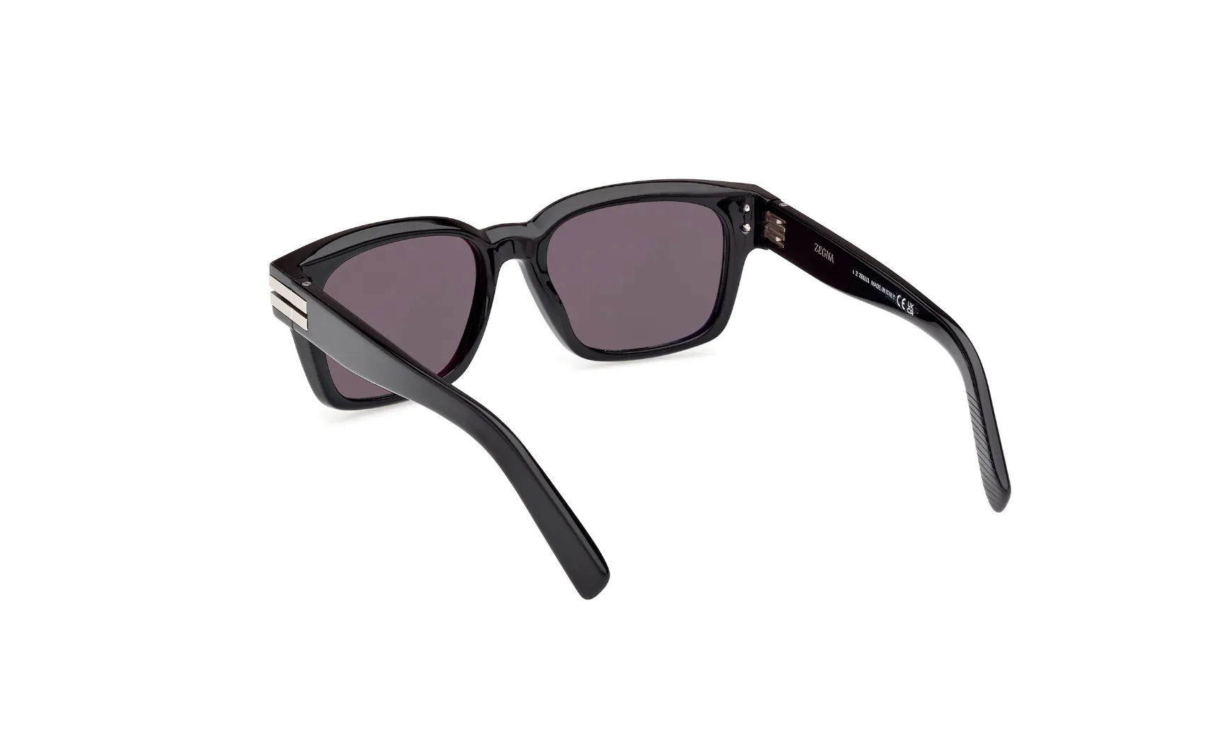 ZEGNA Acetate Rectangular Sunglasses (Black)